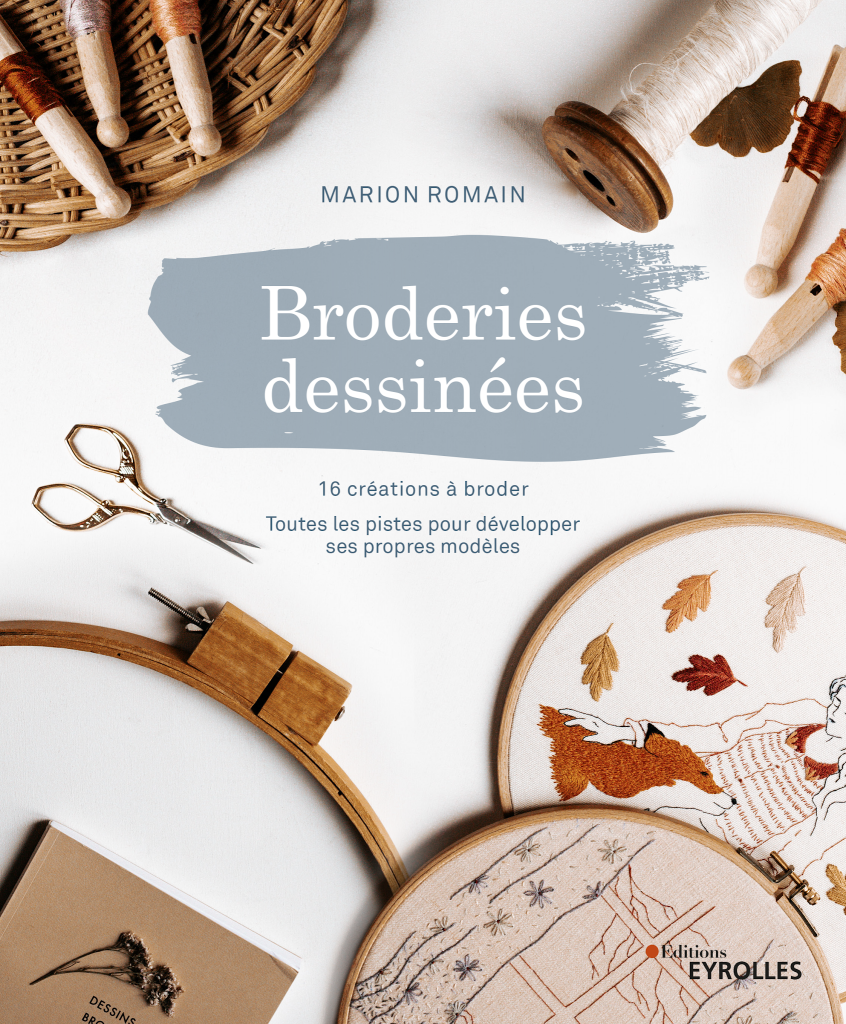Couverture du livre "broderies dessinée" de Marion Romain