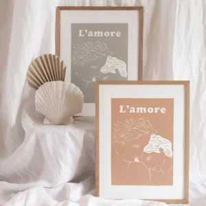 Linogravure Amour et Psyché