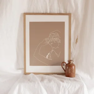 Linogravure mythologie Amour et Psyché