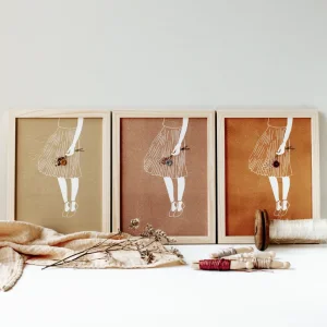 Linogravure brodée jupe