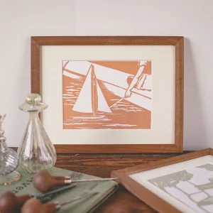 Linogravure bateaux du Jardin du Luxembourg