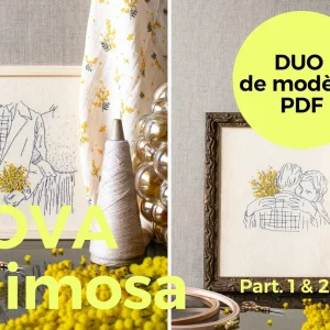 modèle de broderie mimosa